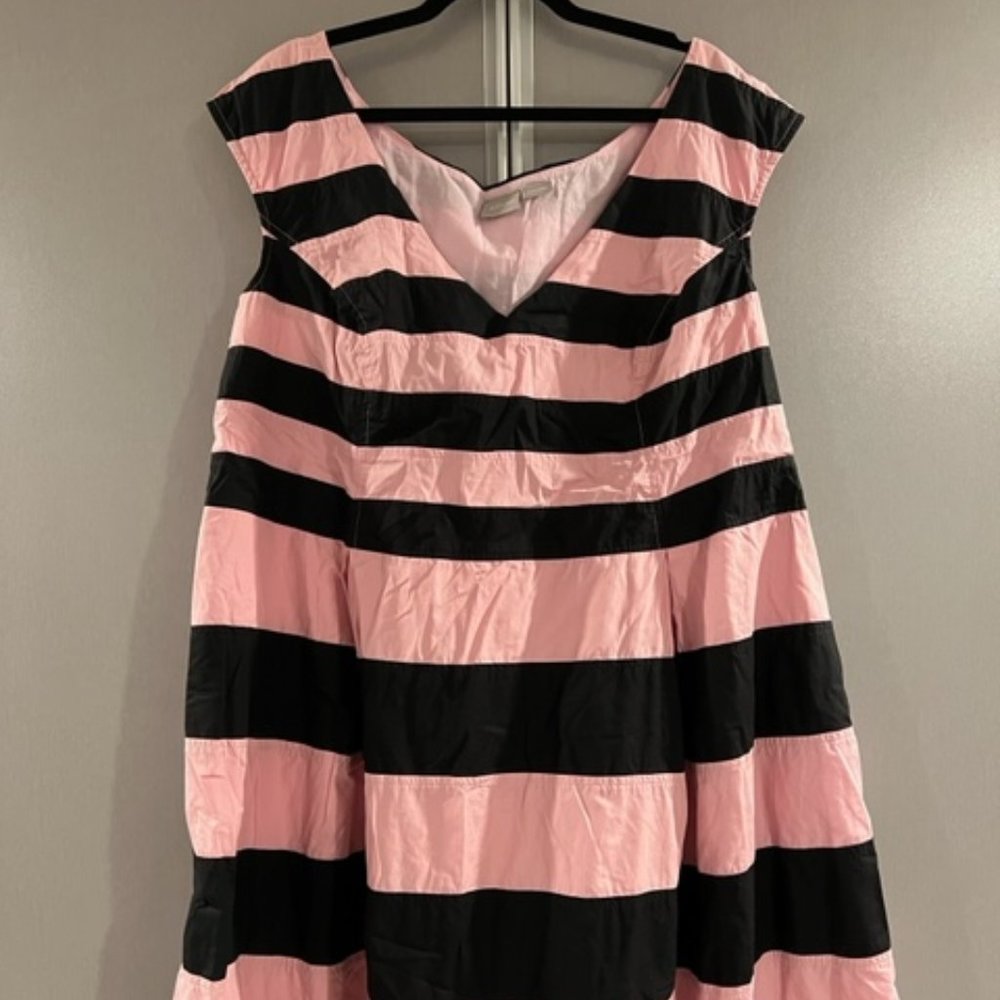 eShakti Pink and Black dress custom plus size